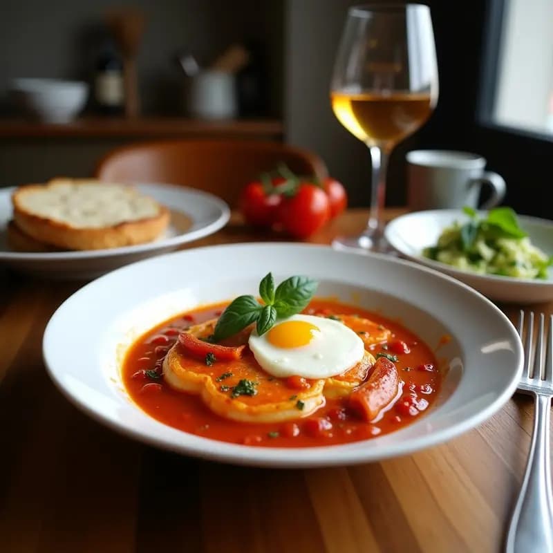 Shakshuka con Merlinas y Espinacas: Desayuno Tunecino Alta en Hierro y Sin Lactosa