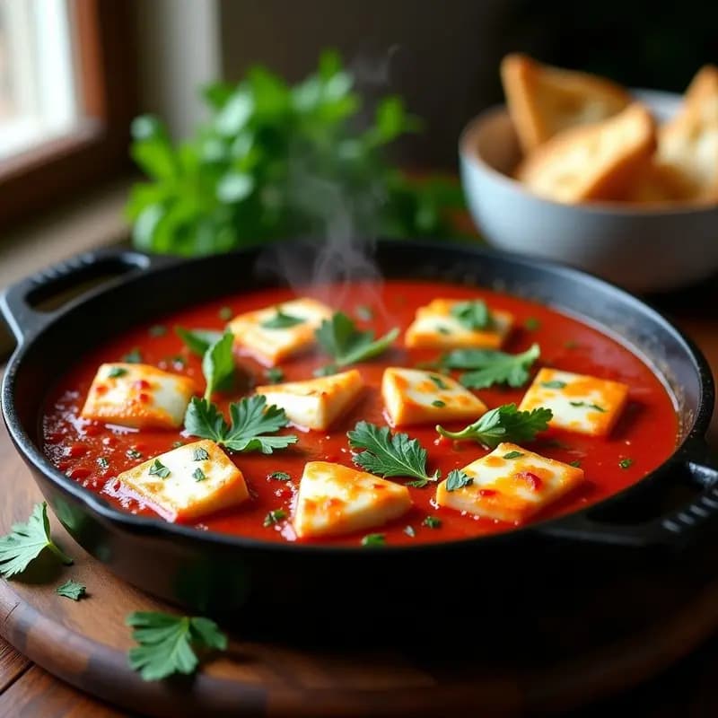 Shakshuka con Merluza y Pimentón de la Vera: Receta Marroquí en una Sola Sartén