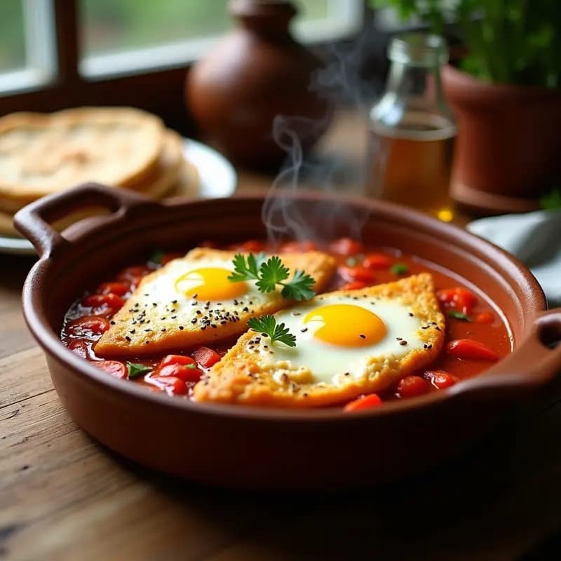 Shakshuka con Merluza y Pimientos Asados: Receta Norteafricana de Desayuno o Cena