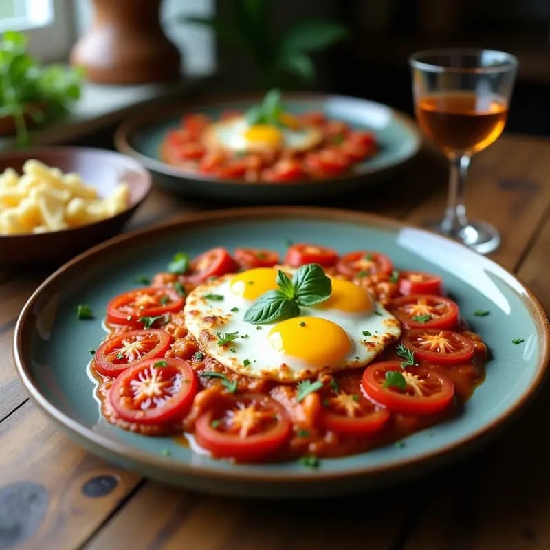 Shakshuka Tunisina con Merluza y Tomates Secos: Receta Norteafricana con Toque Mediterráneo