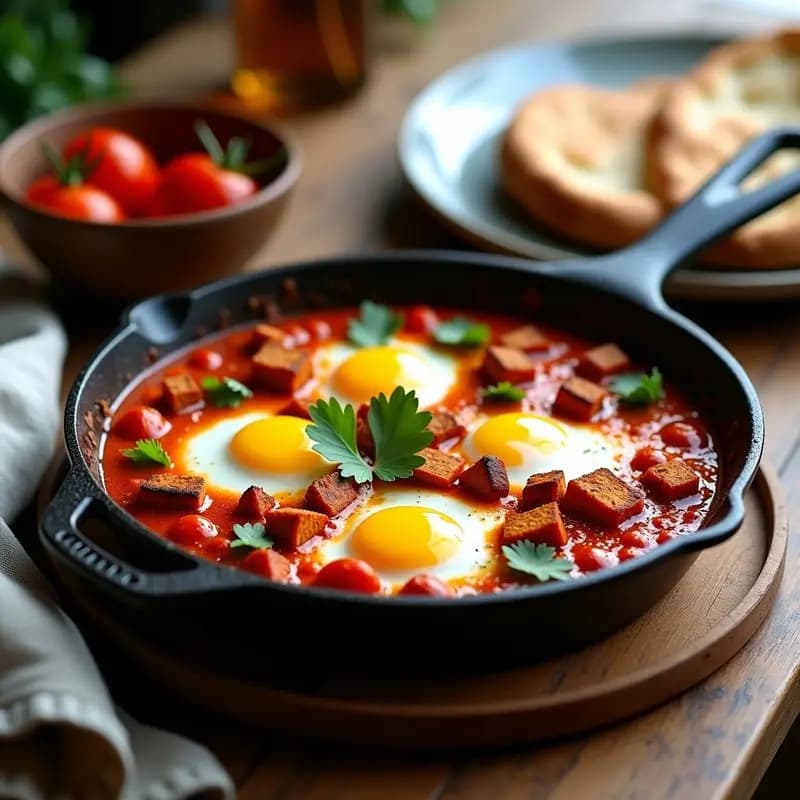 Shakshuka de Tofu y Pimientos Rojos: Receta Africana Vegana y Alta en Proteína