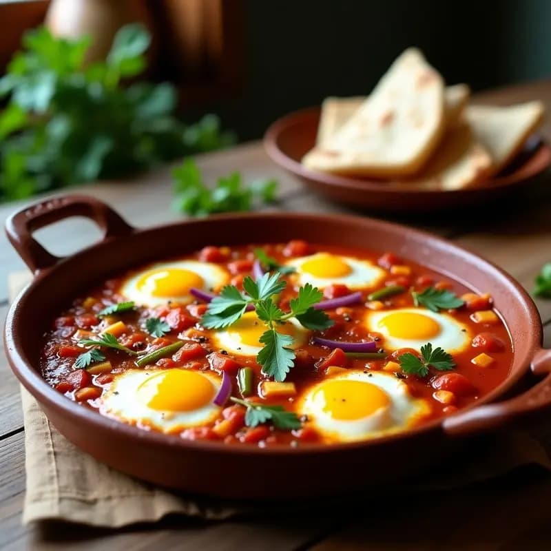 Shakshuka de Tofu y Pimientos Verdes: Receta Iraquí Vegana con huevo de Lino