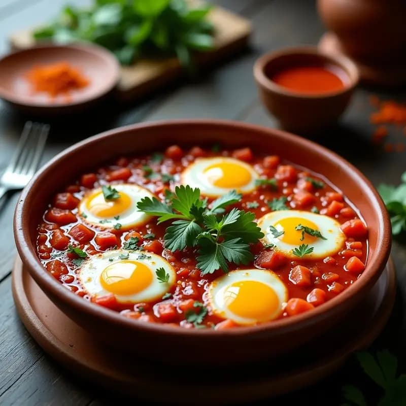 Shakshuka Tunecina con Huevos de Codorniz y Pimentón: Desayuno caliente en Olla Express y Sin Gluten