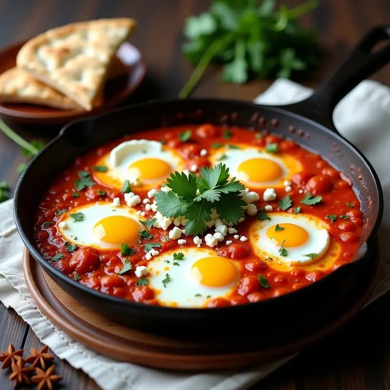 Shakshuka Tunecina con Huevos y Tomate: Receta para Desayunar como en el Norte de África