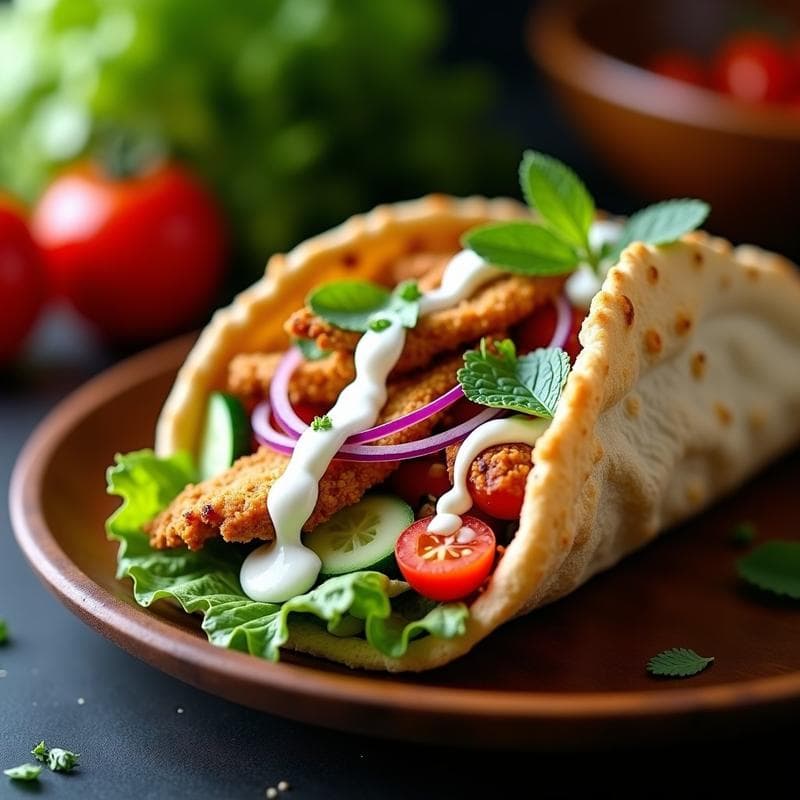 Shaorma de Pollo al Estilo Árabe: Receta en Airfryer con Pan Pita Integral