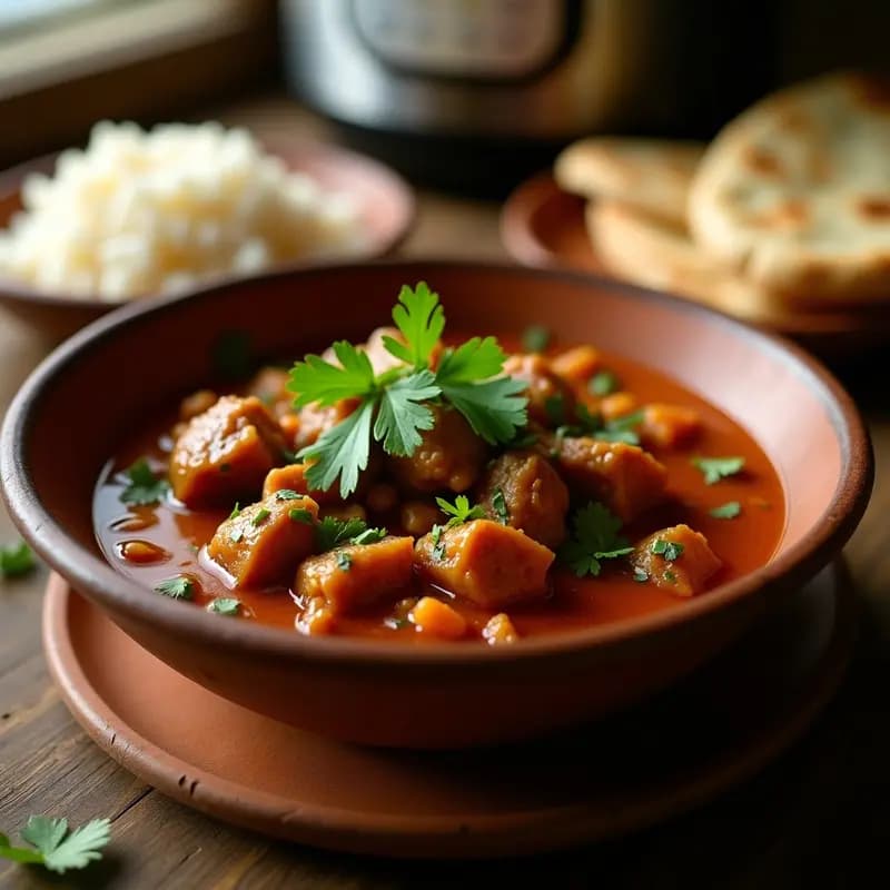 Sharma de Cordero y Cilantro: Receta India en Olla Exprés con Especias Tradicionales