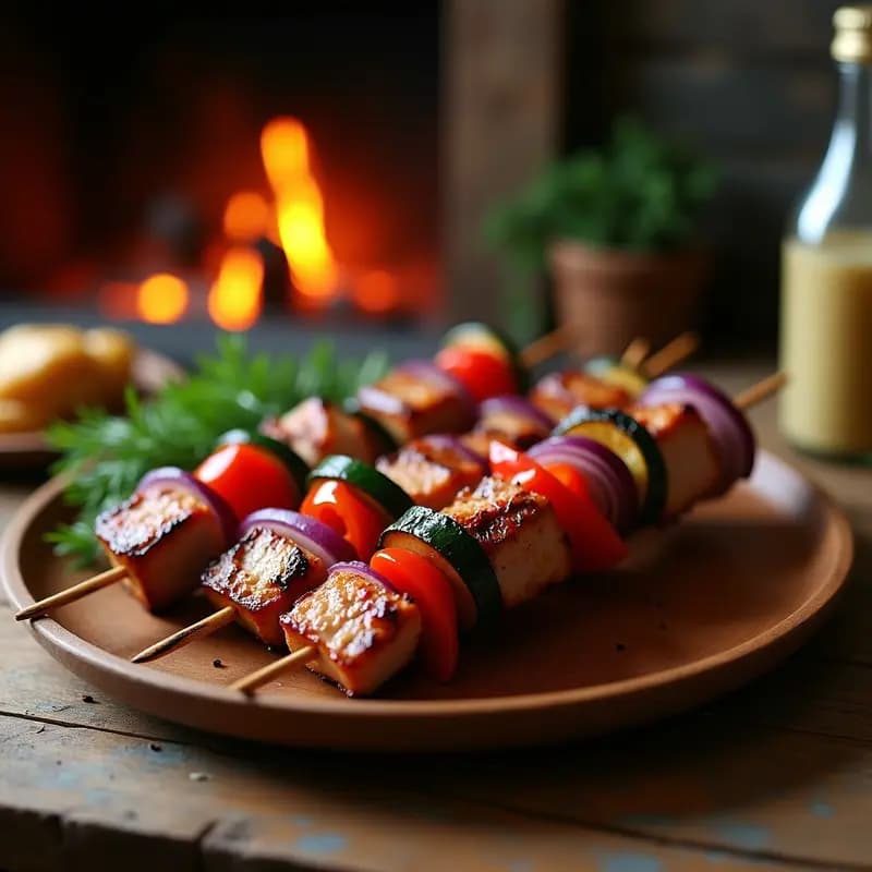 Shashlik Rusa con Cerdo y Verduras: Brochetas a la Parrilla en 30 Minutos