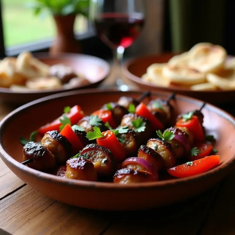 Shashlik de Champiñones Portobello: Brochetas Geogianas Veganas a la Parrilla