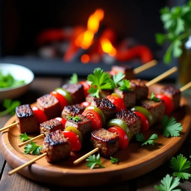 Shashlik de Cordero con Pimientos y Cebolla Morada: Receta Rusa a la Parrilla y Sin Lactosa