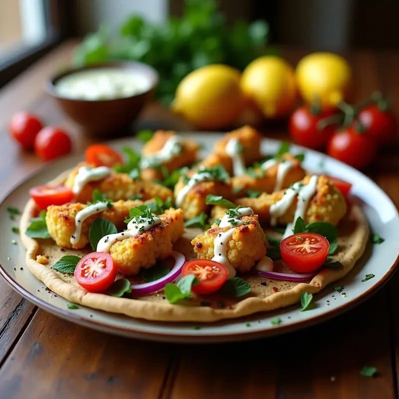 Shawarma de Coliflor al Horno con Garlic Sauce: Receta Árabe Vegana