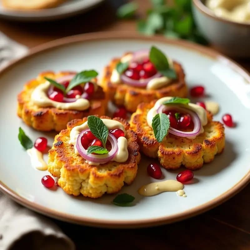Shawarma de Coliflor al Horno con Salsa de Tahini y Granadas: Receta Vegana y Crudivegana