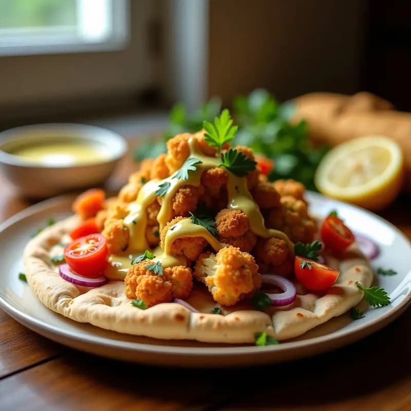 Shawarma de Coliflor con Salsa de Ajo y Limón: Receta Árabe Vegana y Sin Gluten