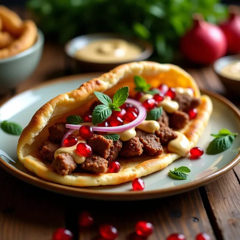 Shawarma de Cordero Iraquí con Salsa de Tahini y Granados: Receta Tradicional en Airfryer