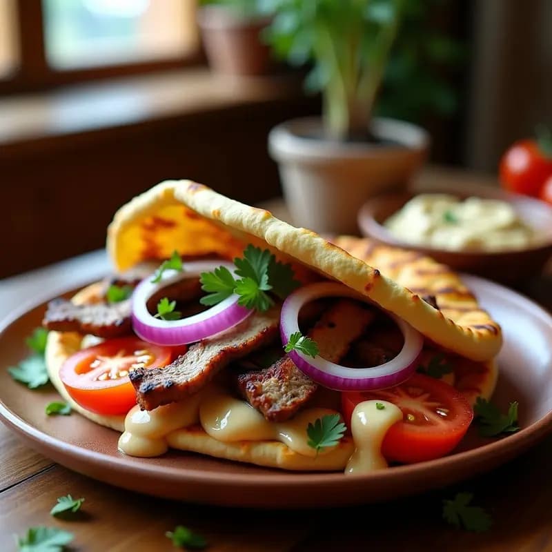 Shawarma de Cordero con Pan Pita y Tahini: Receta Libanesa Auténtica en Airfryer