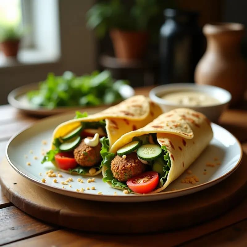 Shawarma de Falafel en Pan de Coliflor: Receta Árabe Keto con Salsa de Tahini