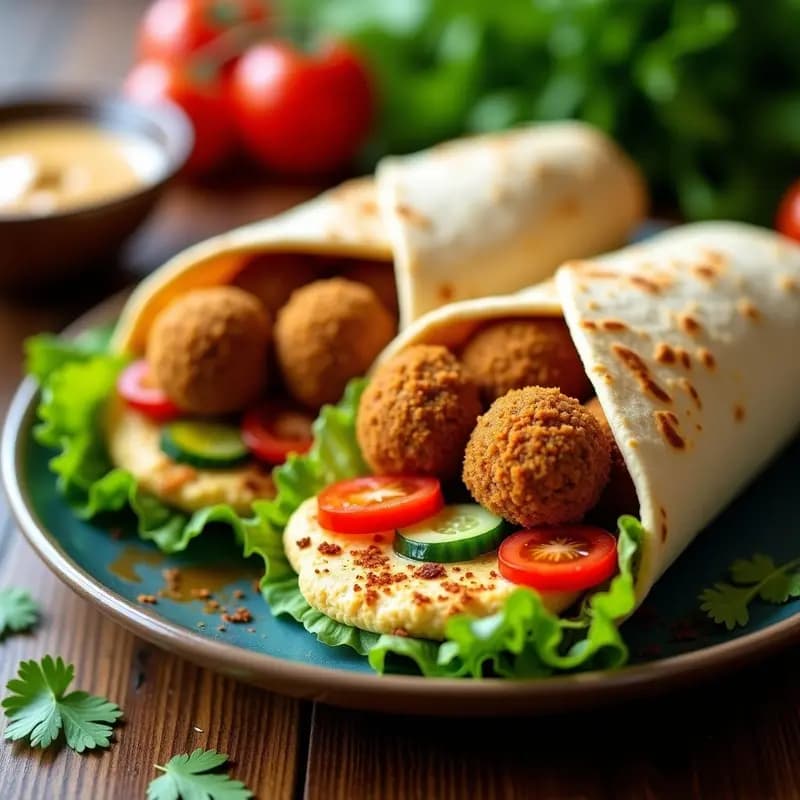 Shawarma de Falafel y Hummus en Pan Pita: Receta Siria Vegana y Rápida