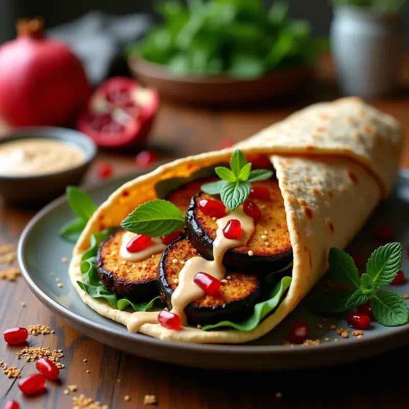 Shawarma de Garbanzos y Berenjena al Horno: Receta Árabe Vegana y Crujiente