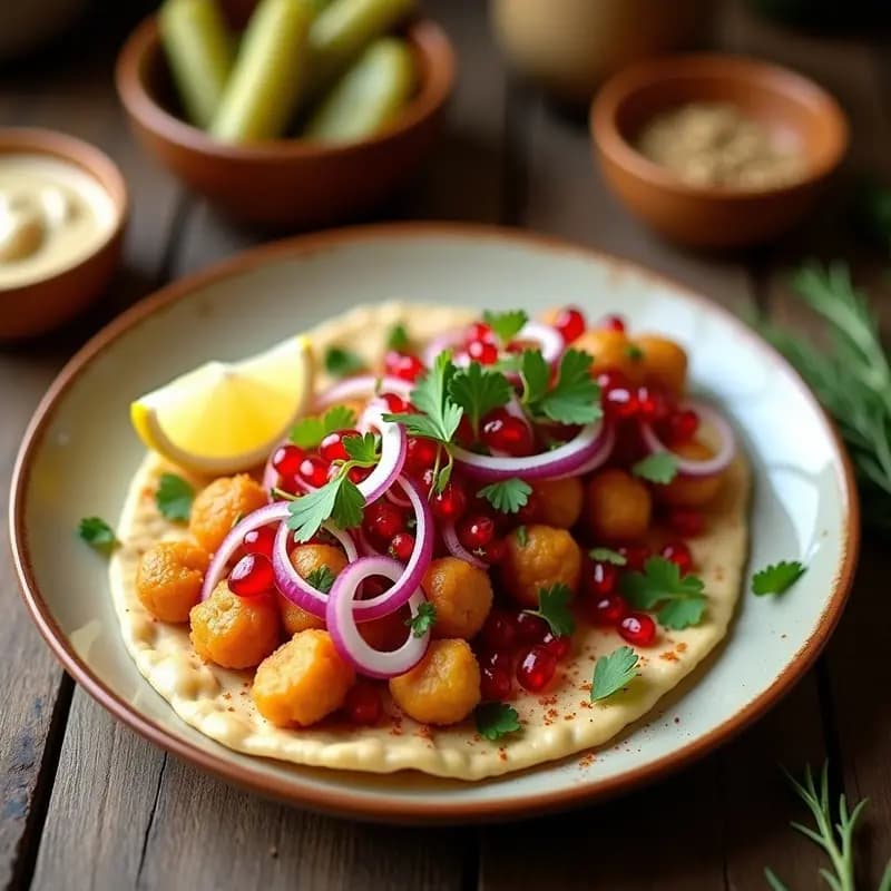 Shawarma de Garbanzos con Salsa de Tahini y Granadina: Receta Vegana de Oriente Medio
