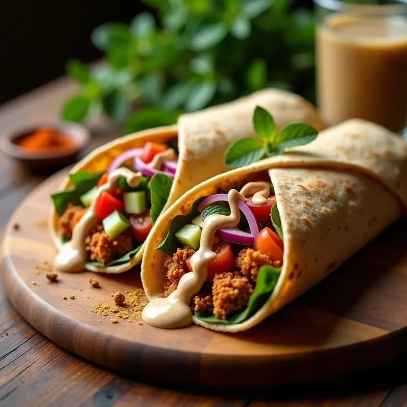 Shawarma de Jackfruit con Salsa de Tahini: Receta Libanesa Vegana y Alta en Fibra