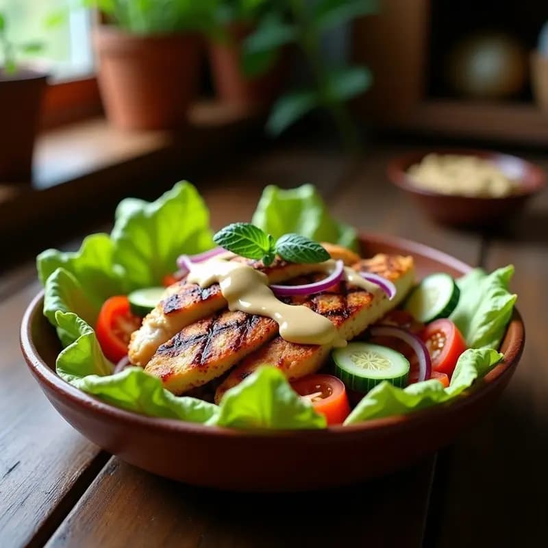 Shawarma de Pollo con Aderezo de Tahini: Receta Árabe en Sartén y Sin Gluten