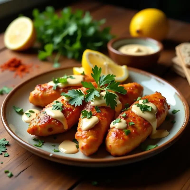 Shawarma de Pollo con Ajo y Tahini: Receta de Oriente Medio en Airfryer y Sin Harina