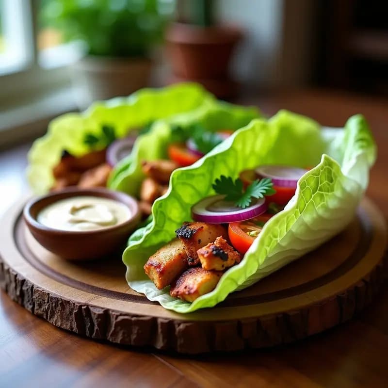 Shawarma de Pollo al Chipotle en Hoja de Láctuga: Receta Árabe Keto y Sin Pan