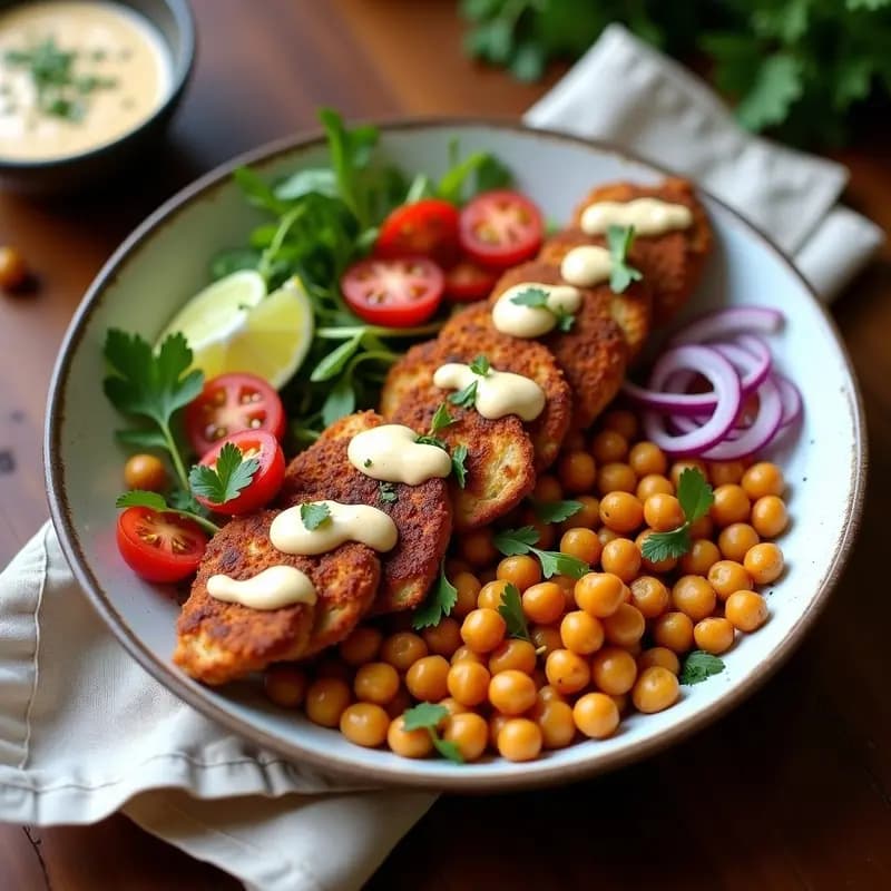 Shawarma de Pollo con Garbanzos Crujientes: Receta Árabe en Airfryer y Keto