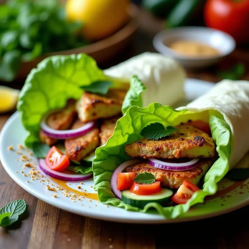 Shawarma de Pollo al Estilo Jordano: Wrap de Yogur y Especias Sin Harina