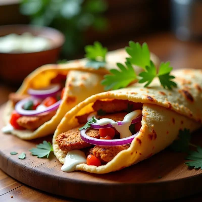 Shawarma de Pollo al Estilo Libanes con Pan de Coliflor: Receta Sin Gluten y Alta en Proteína