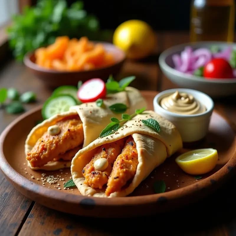 Shawarma de Pollo con Tahini y Ensalada de Rábanos: Receta Árabe en Airfryer Sin Aceite