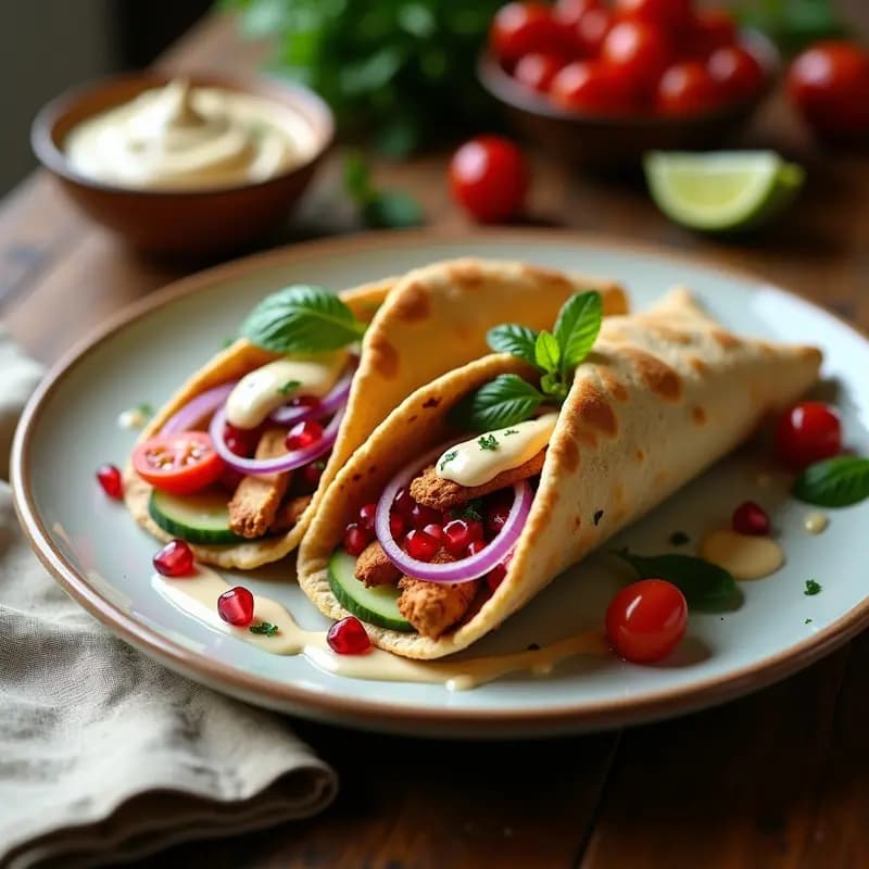 Shawarma de Pollo al Estilo Yerushalmi: Receta Israelí con Especias y Tahini en Pan Pita Integral
