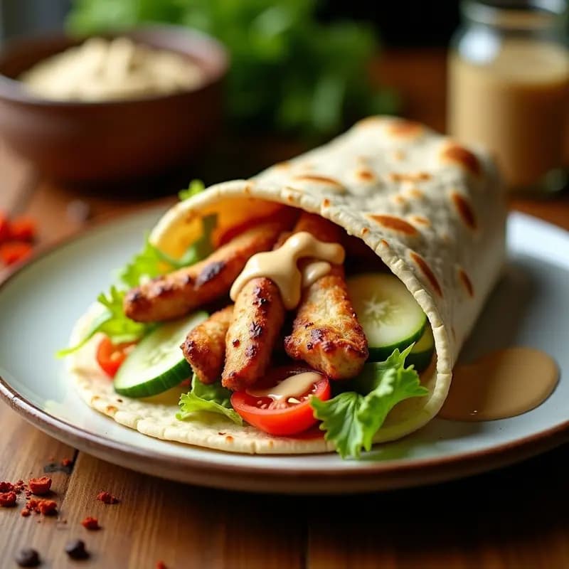 Shawarma de Pollo al Yogur y Especias: Receta Árabe en Airfryer con Pan Pita