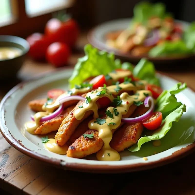 Shawarma de Pollo con Especias y Salsa de Ajo con Yogur de Soya: Receta Árabe Keto y Sin Lácteos