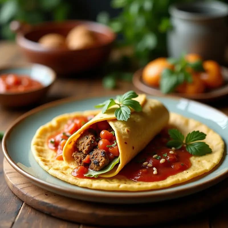 Shawarma de Seitan con Salsa de Tahini y Granada: Receta Libanes en Wrap Integral