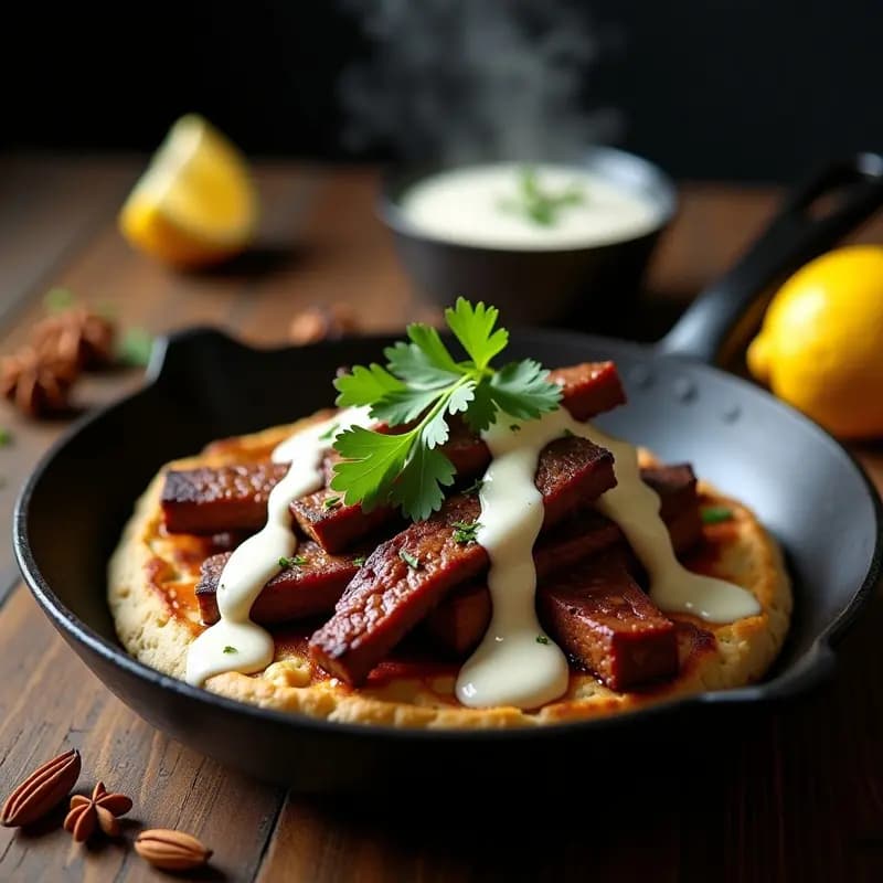 Shawarma de Ternera con Especias y Salsa de Ajo Blanco: Receta Árabe en Wok