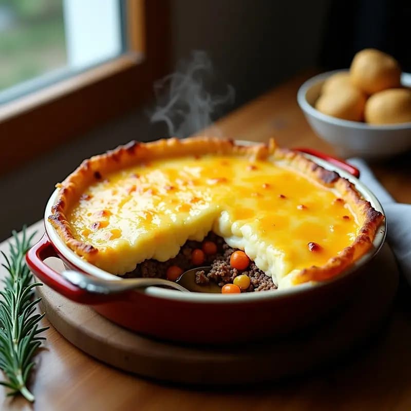 Pastel de Papa Shepards Pie con Cordero y Puré de Coliflor: Receta Británica Keto y Bajo en Carbohidratos