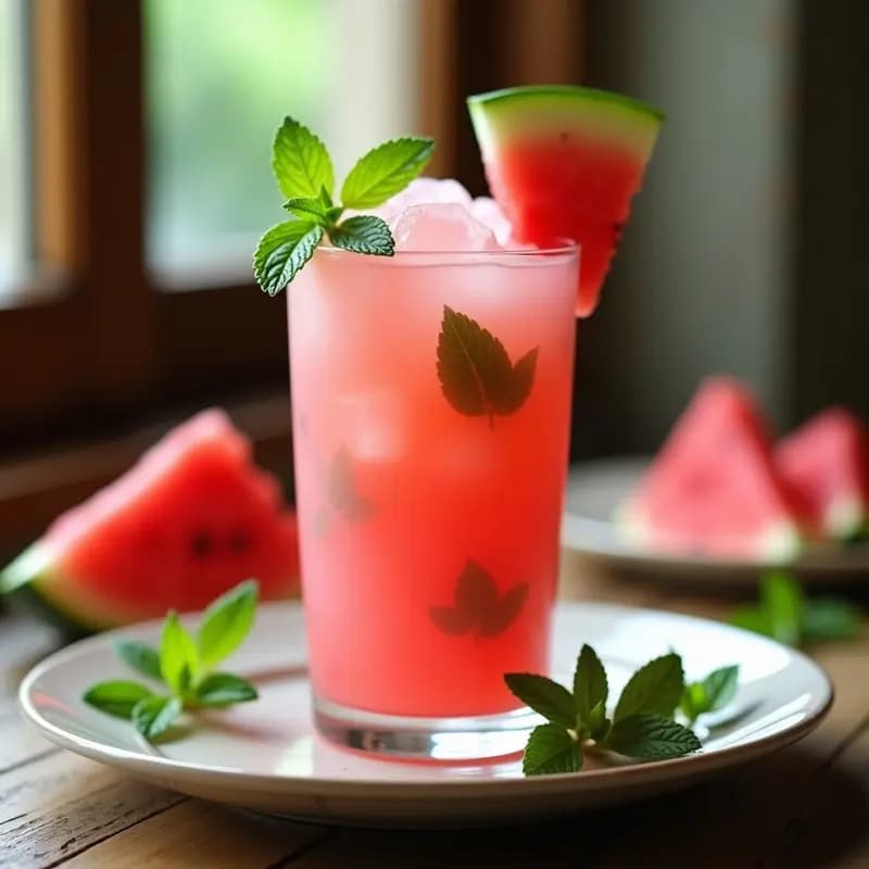 Sherbet de Sandía y Menta: Bebida Iraní Refrescante Sin Lácteos