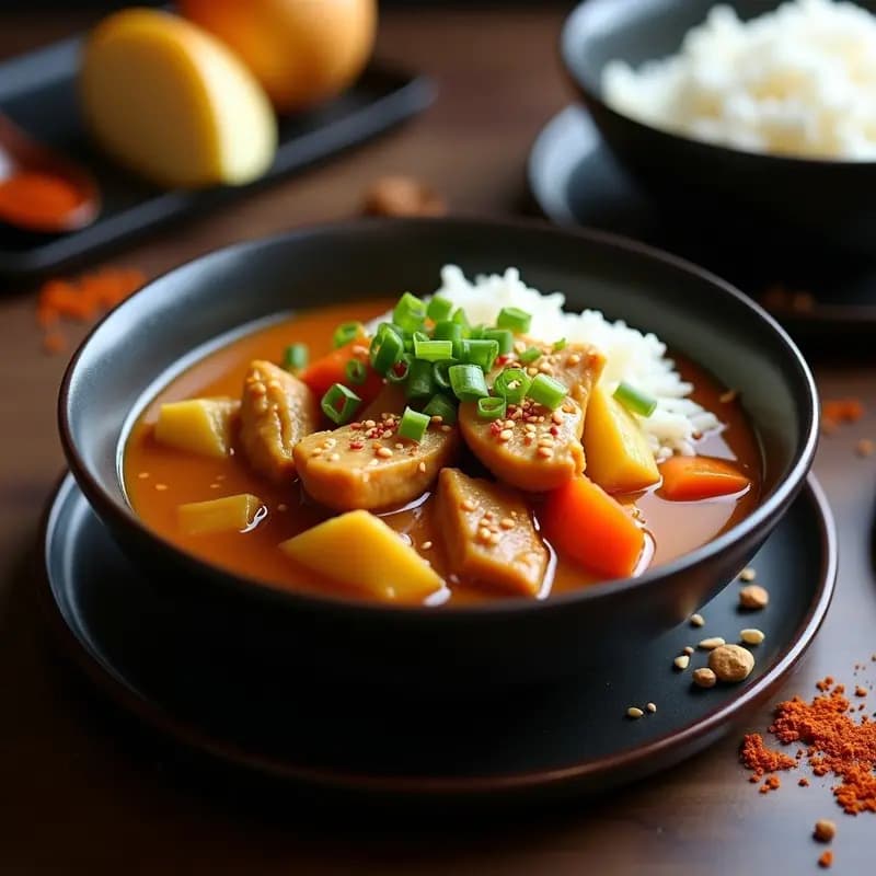 Shichimen Chukaku Japanese Curry con Pollo y Manzana: Receta Dulce y Speciada