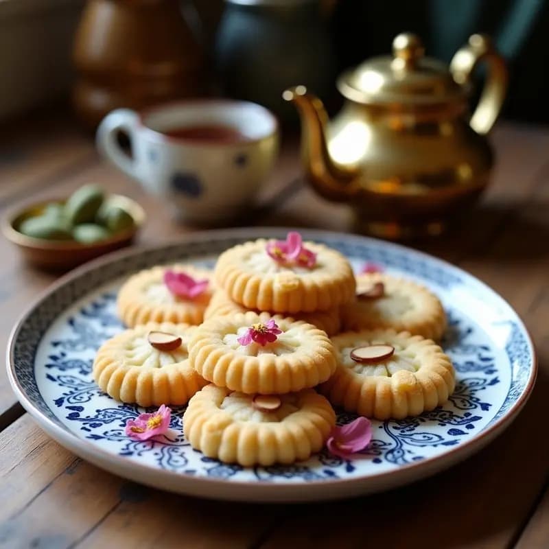Shirini Berenji Iraní con Rosa y Cardamomo: Galletas de Arroz Persas Sin Gluten