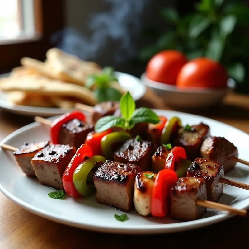 Shish Kebabs de Cordero con Pimientos y Cebolla: Receta Persa en Brochetas para Grill