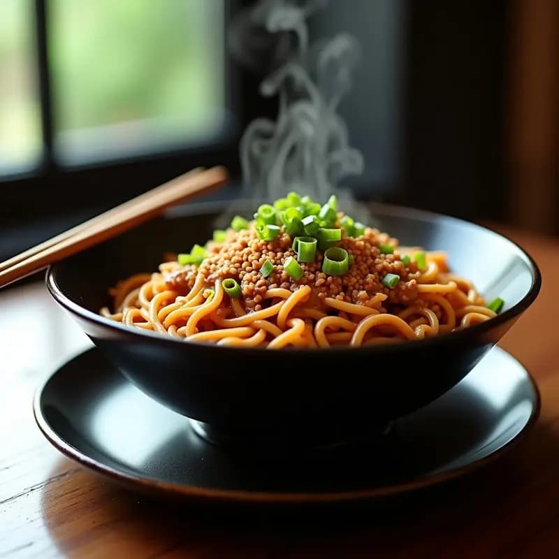 Sichuan Dan Dan Noodles con Cerdo Picado: Receta China Picante y Numérica con Cacahuetes