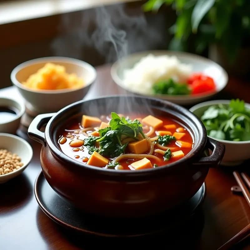Sichuan Hot Pot con Tofu y Verduras: Receta China Picante y Vegana