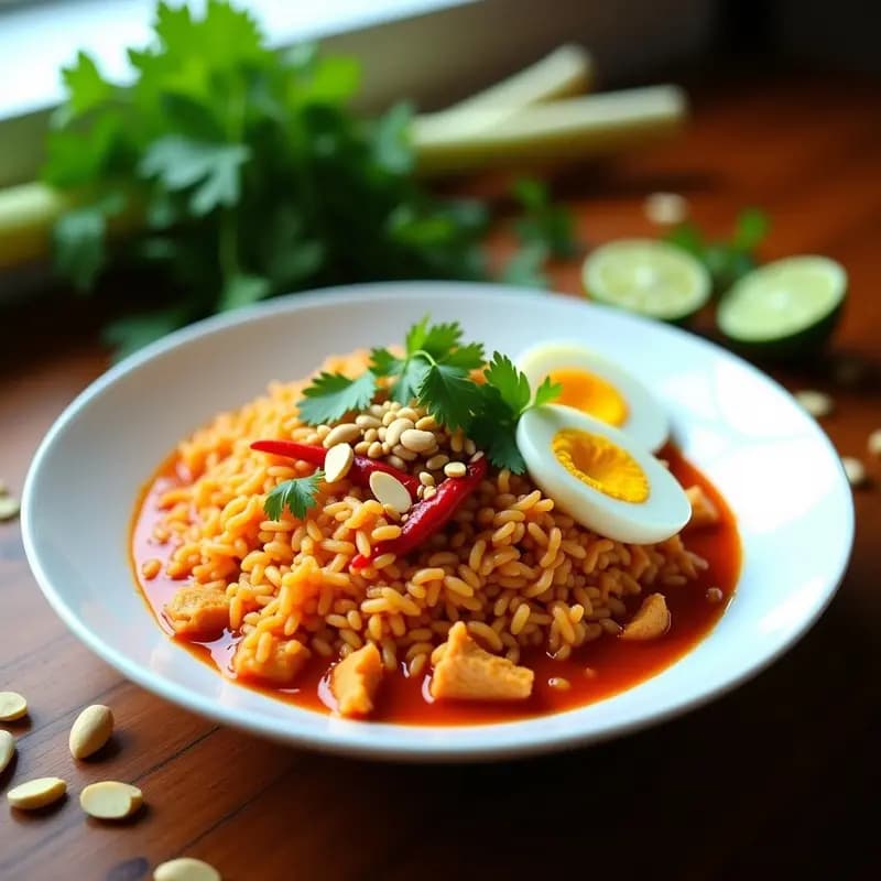 Sitaphao Tailandés de Arroz con Pollo y Jengibre: Receta Picante y Aromática en 30 Minutos