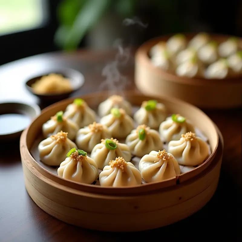Siu Mai de Champiñones y Tofu con Salsa de Soja y Jengibre: Receta China Vegana al Vapor