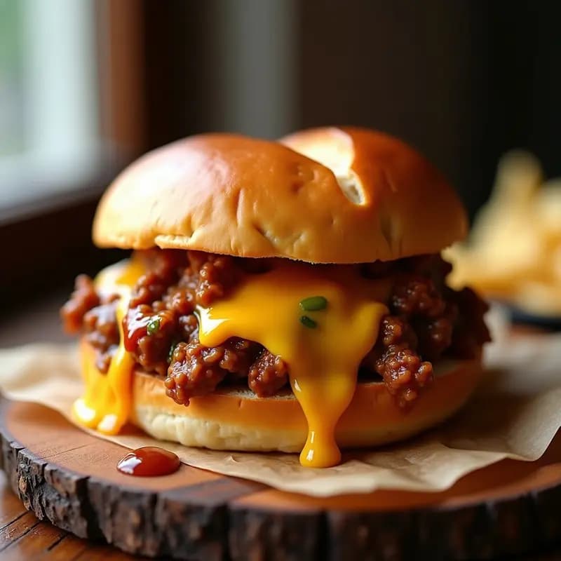 Sloppy Joe con Queso Fundido y Pan Brioche: El Sándwich Messy más Delicioso