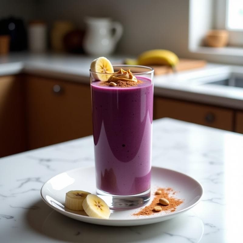 Smoothie de Açaí, Plátano y Cacahuete: Desayuno Brasileño Alta en Energía