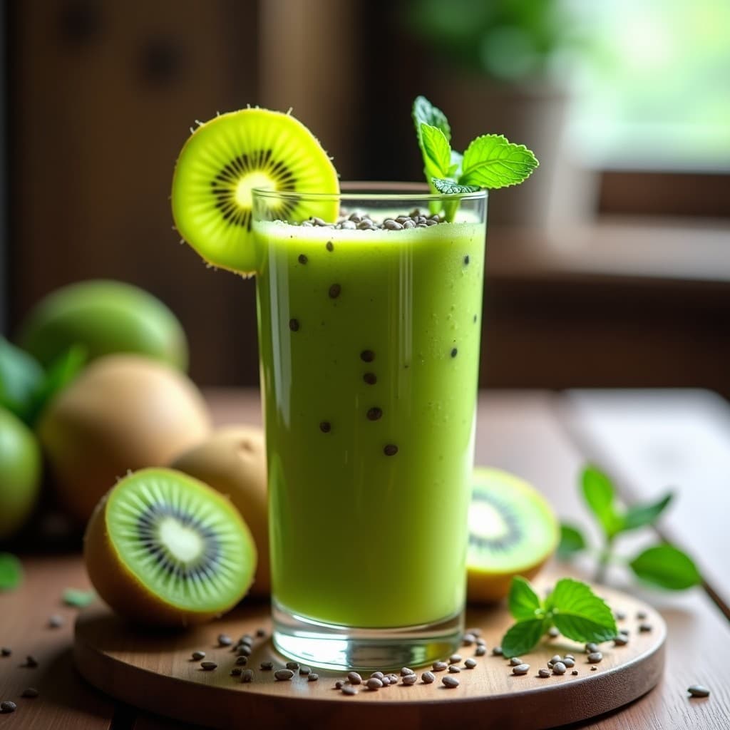 Smoothie de Acerola, Kiwi y Chía: Bebida Brasilera Rica en Vitamina C y Omega-3