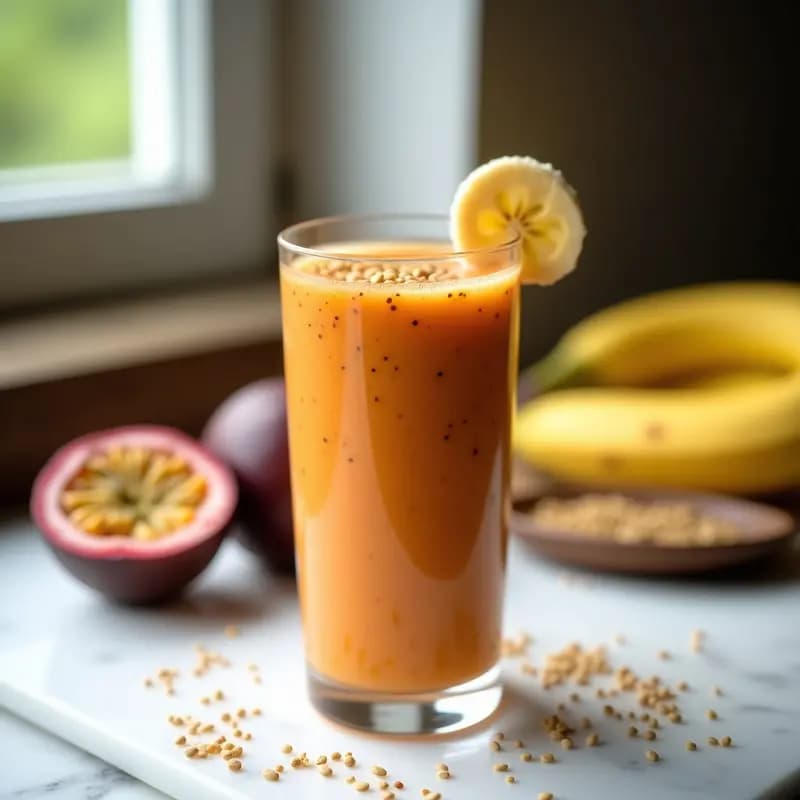 Smoothie de Acerola y Maracuyá con Semillas de Sacha Inchi: Batido Amazónico Energético