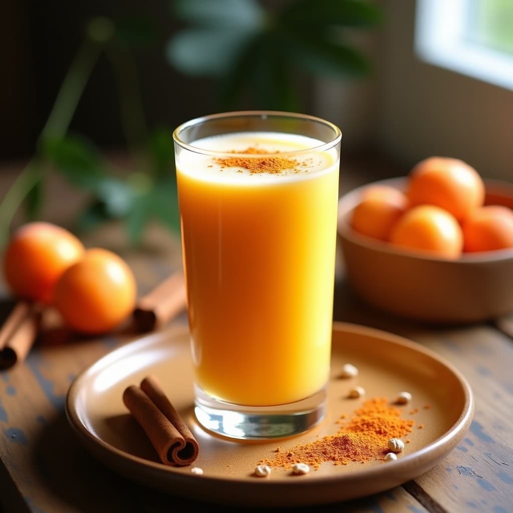 Smoothie de Albaricoque y Azafrán con Leche de Avena: Bebida Persa Energética y Sin Cafeína