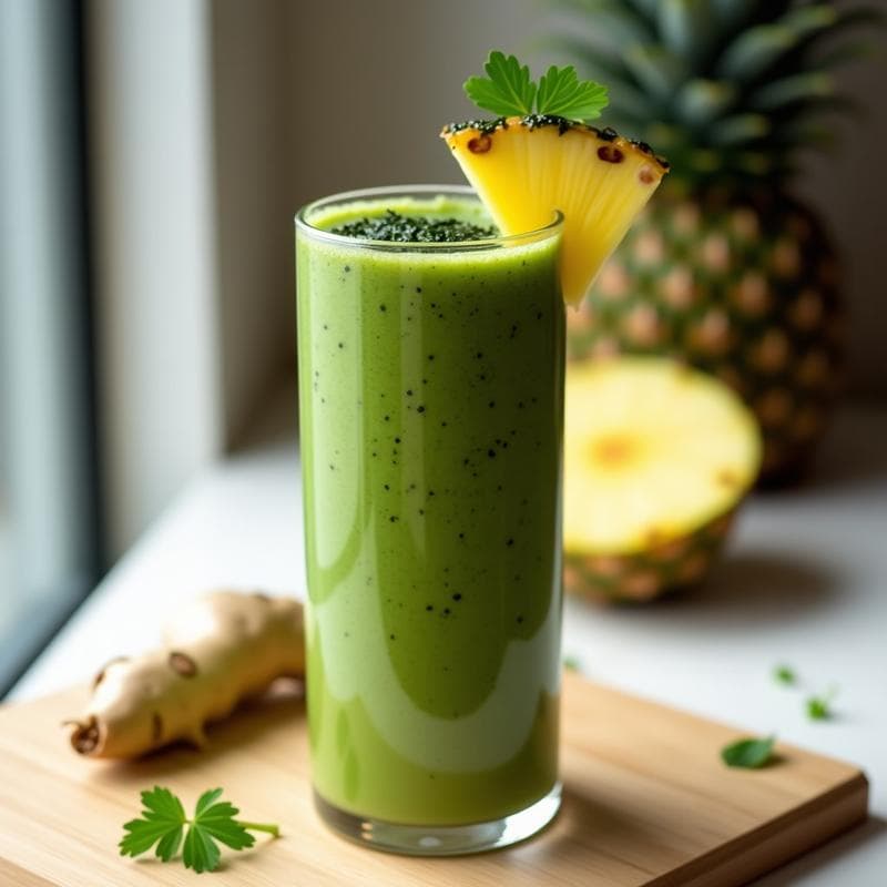 Smoothie de Alga Nori y Piña con Jengibre: Bebida Depurativa Alta en Yodo